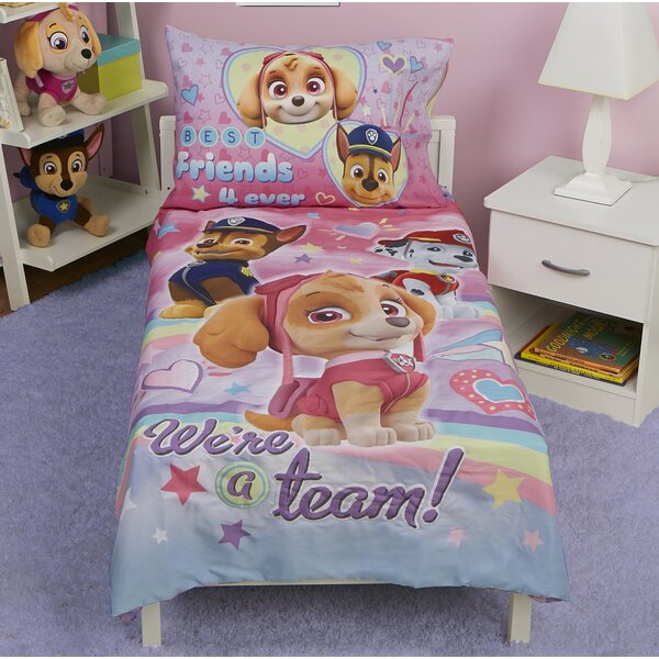 Paw Patrol Single Duvet Cover Bedding Set 'Rescue' Dino Children Kids Characters 
