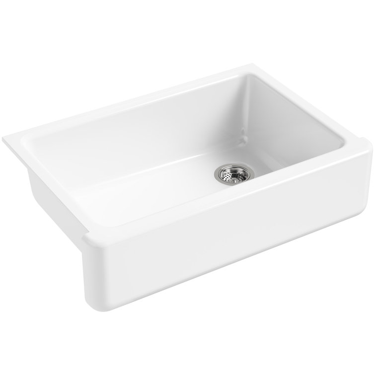 Kohler Whitehaven 33 X 22 Self Trimming Under Mount Single Bowl Kitchen Sink With Tall Apron Reviews Wayfair