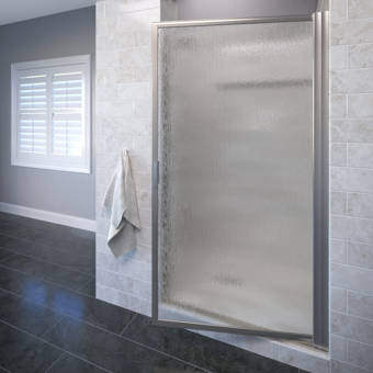 Basco Deluxe 25 75 W X 63 5 H Pivot Framed Shower Door Wayfair
