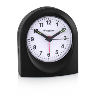 JR-1118 JRose Collections Small Alarm Travel Clock Analogue Quartz Alarm Clock White Battery Operated 