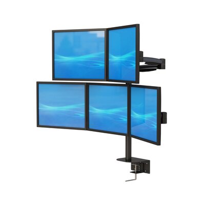 Lcd Monitor Height Adjustable 5 Screen Desk Mount Best Mounting