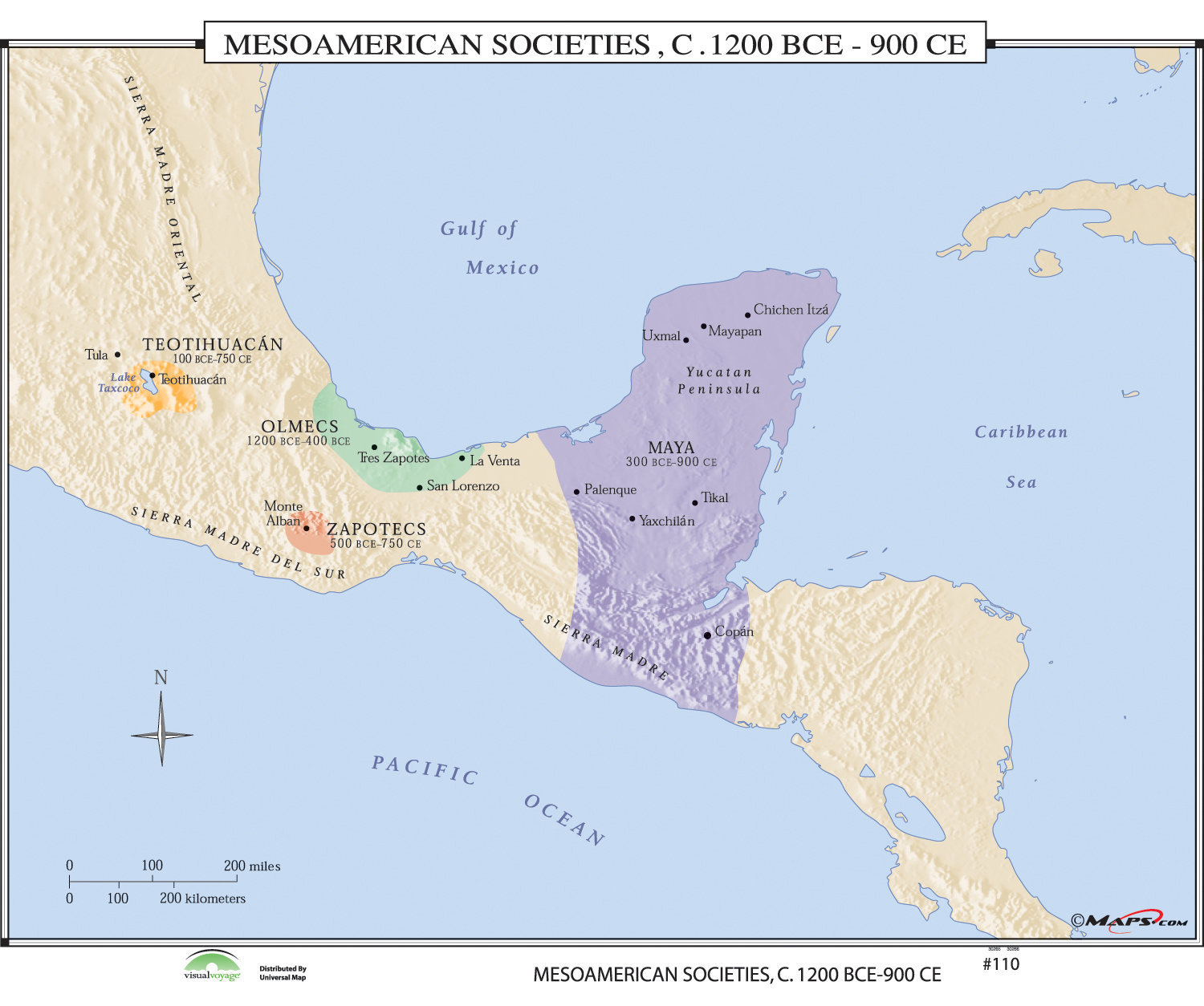 Mesoamerica On World Map Universal Map World History Wall Maps - Mesoamerican Societies | Wayfair