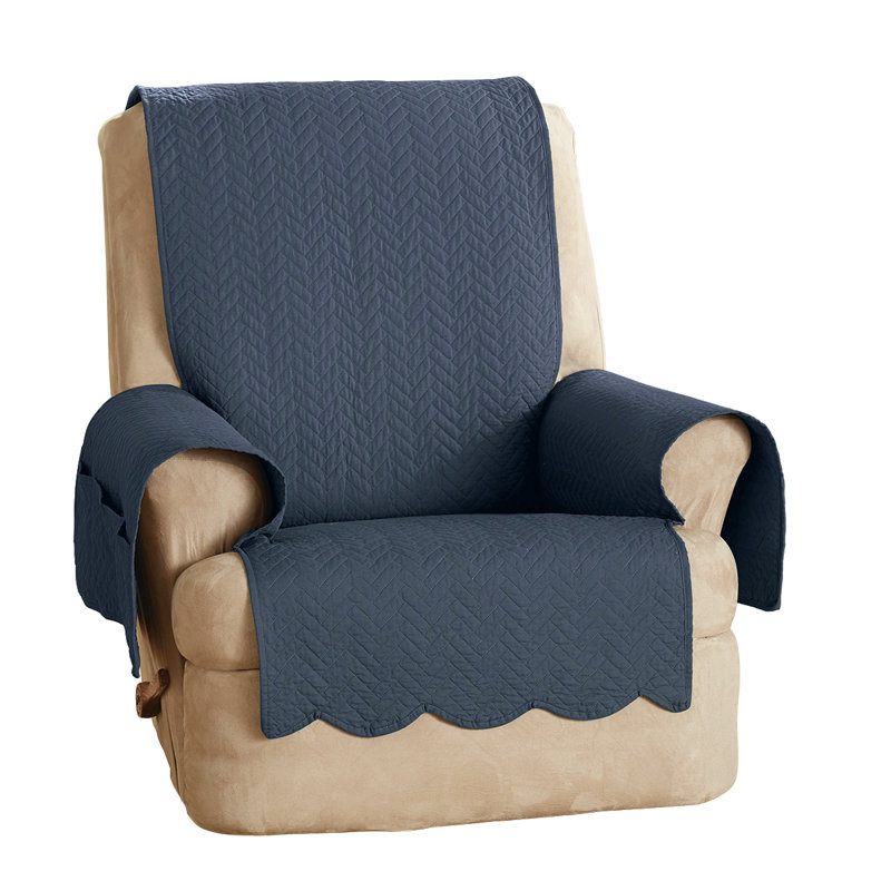 Sure Fit Vintage Washed Chevron Furniture Box Cushion Recliner Slipcover Reviews Wayfair