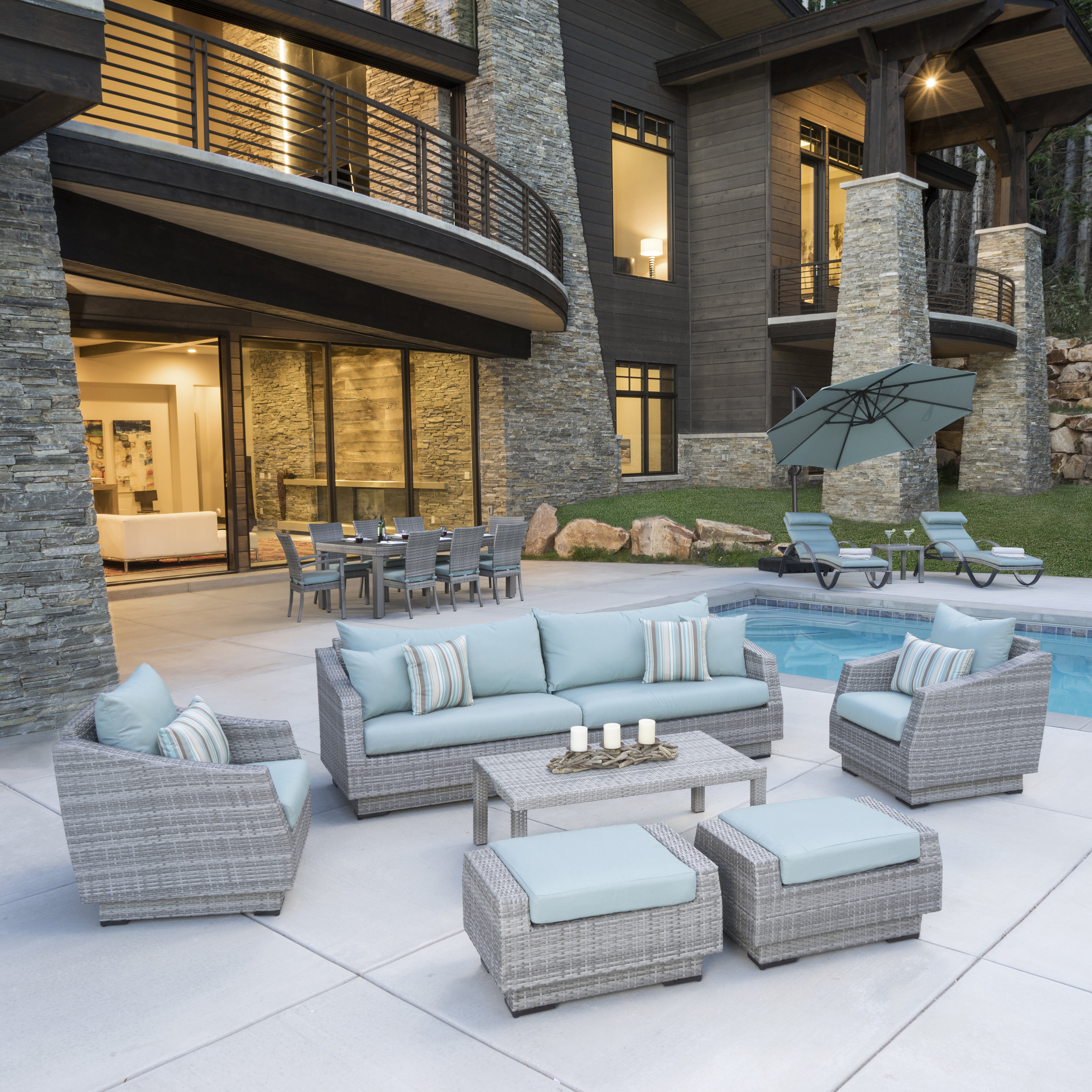 Wade Logan Castelli Patio 20 Piece Complete Patio Set With Cushions Reviews Wayfair