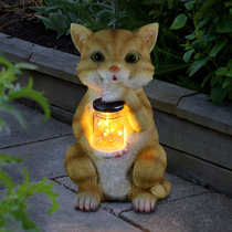 Bright Eyes Solar Light LED Pet Animal Garden Ornaments Gift Decor Cat Cute 