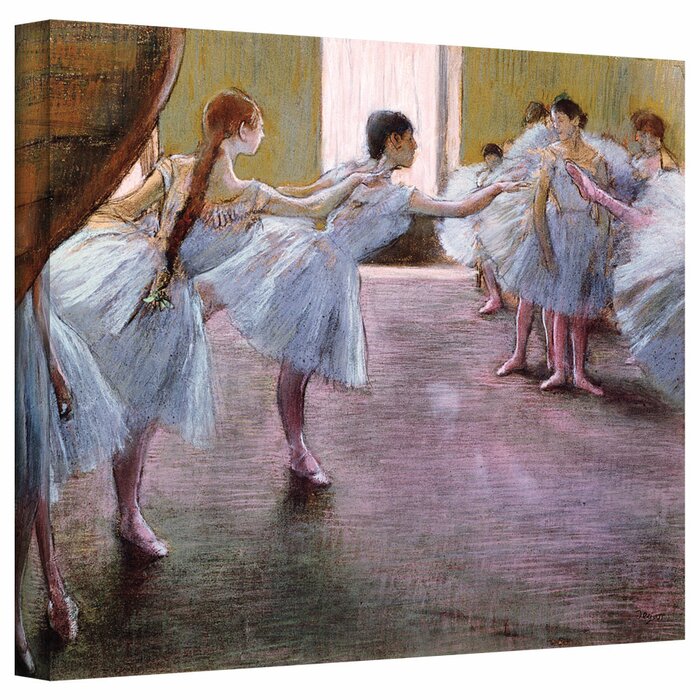 Dancers At Rehearsal By Edgar Degas Painting Print On Wrapped Canvas