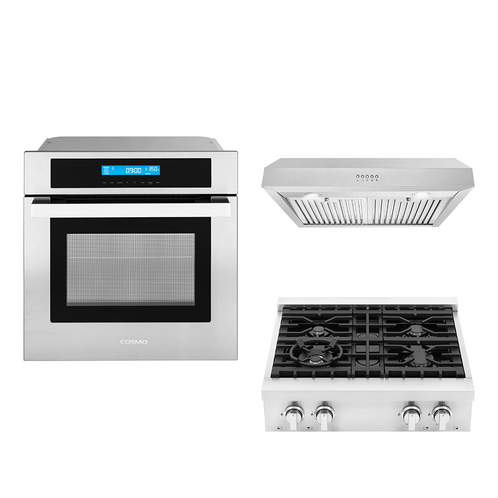Cosmo 3 Piece Kitchen Package With 30'' Gas Cooktop & Wall Oven