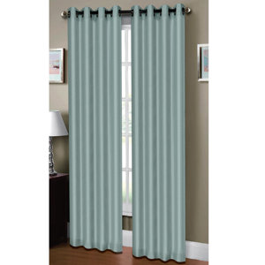 Raphael Heathered Extra Wide Solid Sheer Grommet Single Curtain Panel