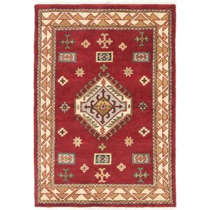 One-of-a-Kind Royal Kazak Hand-Knotted Red/Beige Area Rug