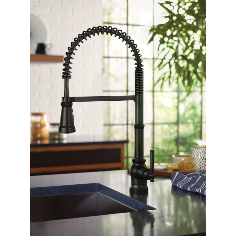 Paterson Spring Pull Down Single Handle Kitchen Faucet with Accessories and  with Power Boost