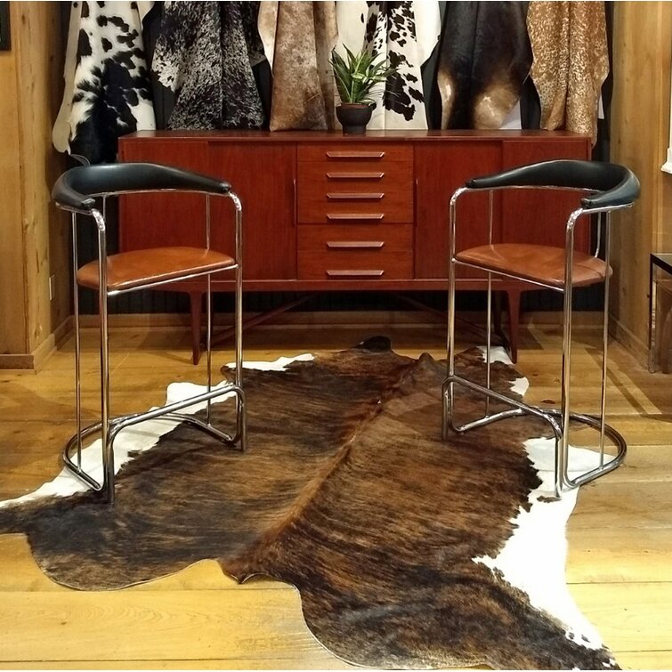 Best Sell Item Gorgeous TRICOLOR DARK CHOCOLATE COWHIDE RUG approx 6x6-5X7ft 