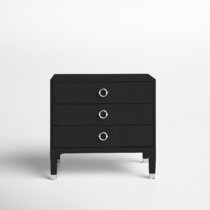 black wide nightstand