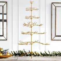 14" Galvanized Metal Finish Tabletop Christmas Tree 