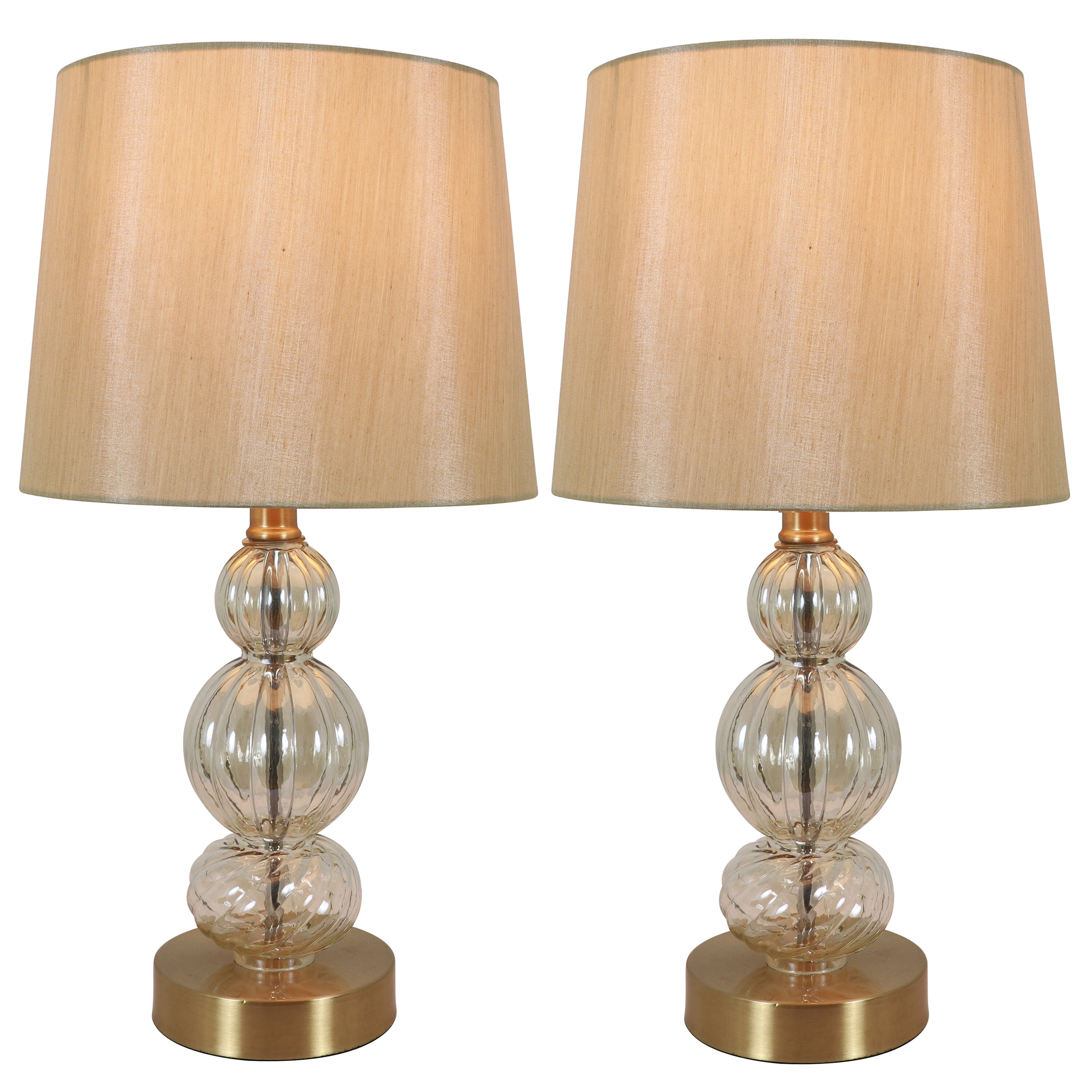 Charlton Home Precita 17 25 Brass Table Lamp Set With Usb Reviews Wayfair