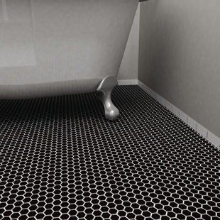 Hexagonal Tile You Ll Love Wayfair New York Hexagon 10 25 X 12 Porcelain Unglazed Mosaic Tile In Antique Black