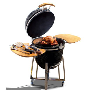 21 Kamado Charcoal Grill with Smoker
