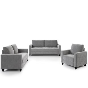 Sofa Set Morden Style Couch Furniture Upholstered Armchair, Loveseat And Three Seat For Home Or Office (1+2+3-Seat) by Latitude Run