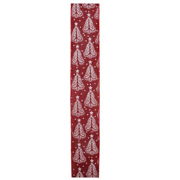 5 Yards Christmas Beige Brown Reindeer Trees Rustic Wired Ribbon 2 1//2/"W