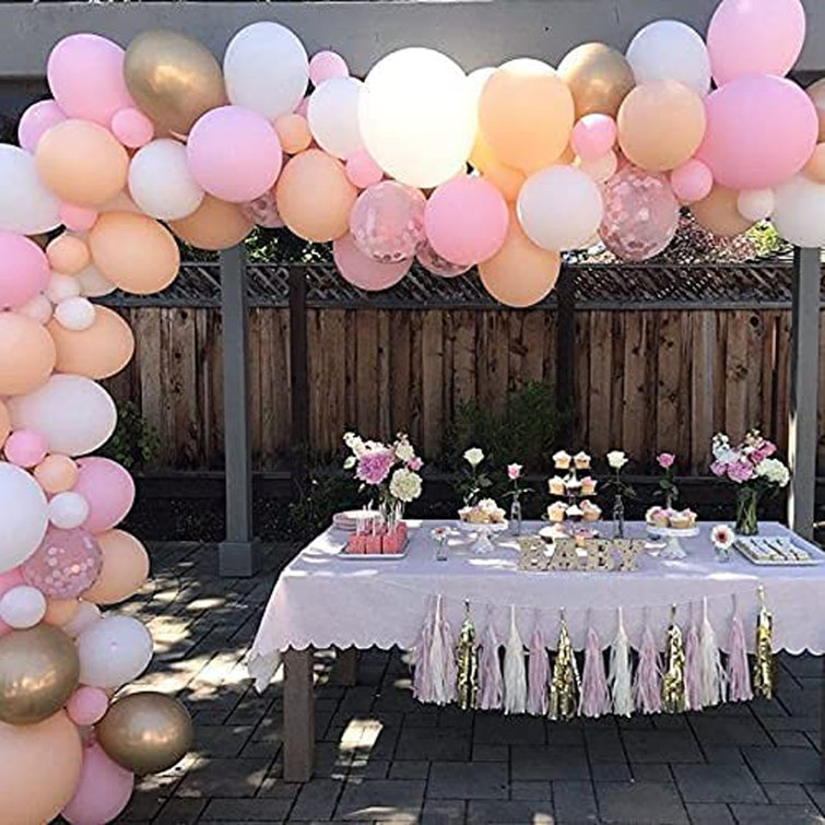Mmtx Balloon Garland Kit Arch Mmtx 106pcs Pink Balloon Arch Kit Gold Balloons White Orange Balloons For Girls Birthday Party Bridal Baby Shower Wedding Party Decorations Wayfair