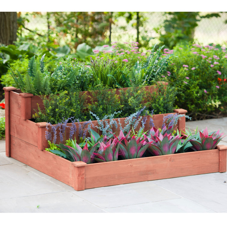 leisure season 4 ft x 4 ft cedar raised garden bed reviews wayfair ca