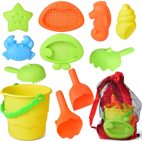 Kit De Jeu De Plage Enfant, Jouet Plage Avec Sac En Filet, Seau Plage