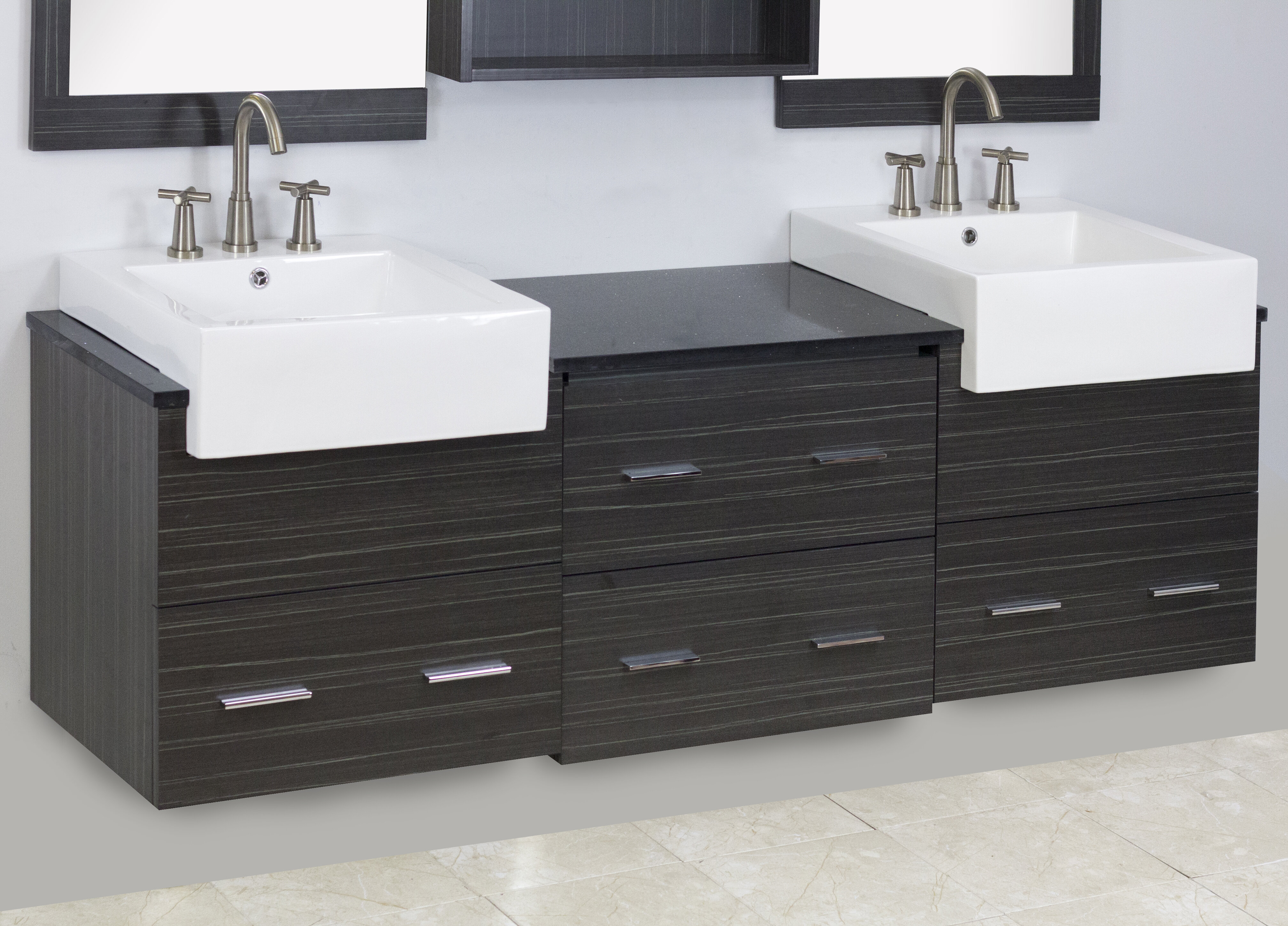 Orren Ellis Hesperia 72 Double Modern Wall Mount Bathroom Vanity