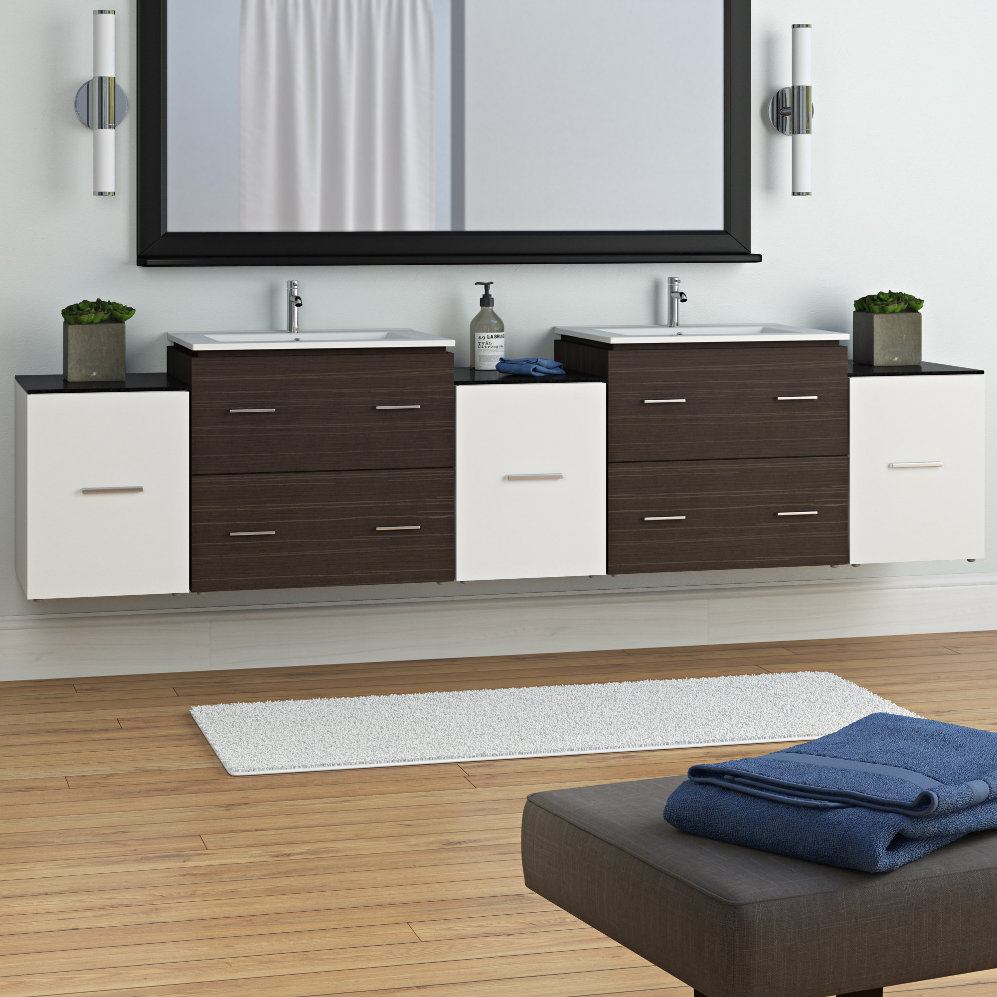 Orren Ellis Kyra 90 Double Bathroom Vanity Set Wayfair