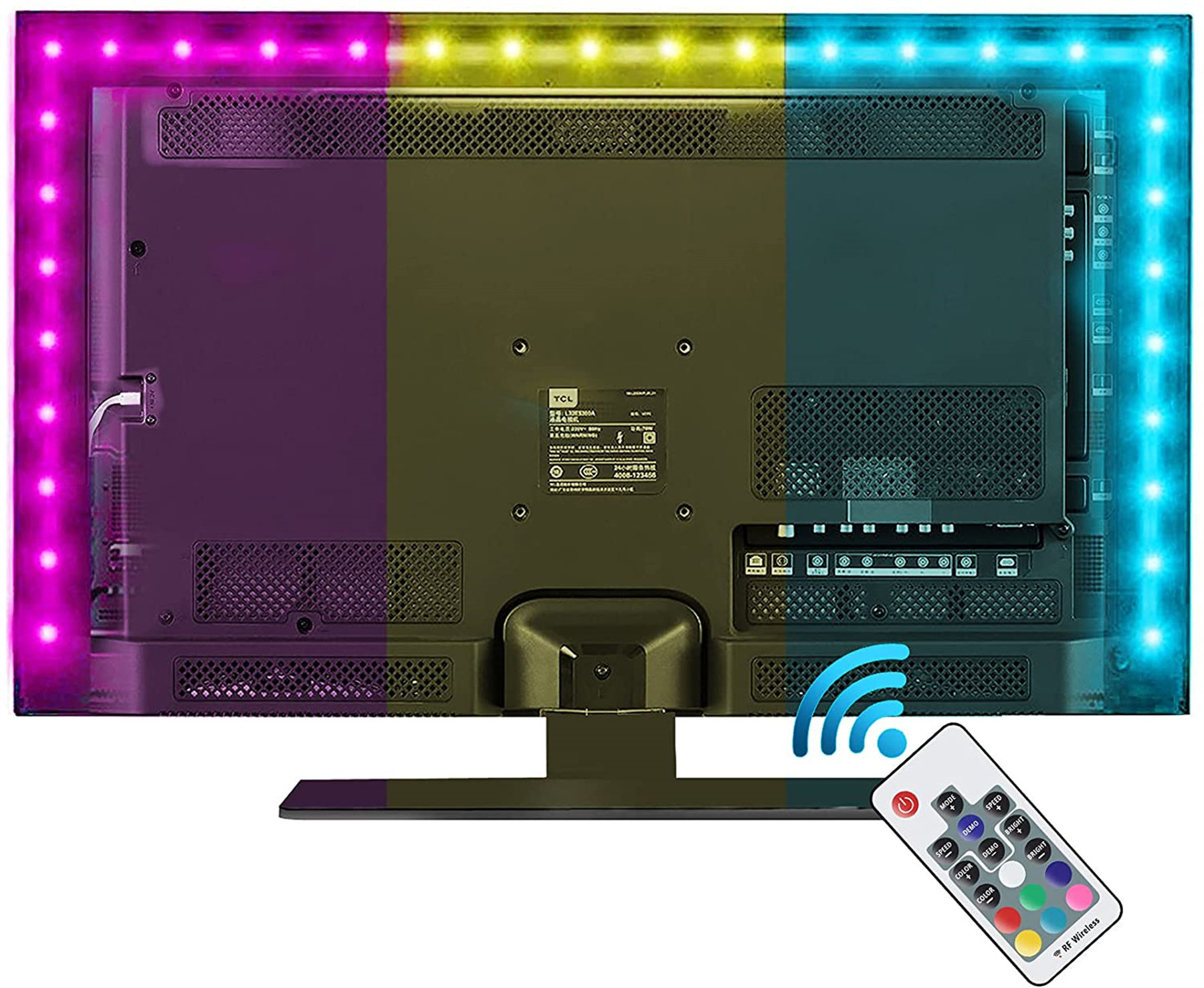 6.6FT LED TV USB Backlight Kit Computer RGB LED Light Strip TV Background Lights 