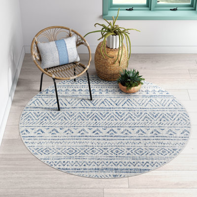 Tomas Chevron Rug Dark Blue/Gray Indoor/Outdoor Area Rug