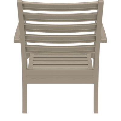 Melissus Patio Chair with Cushions Mercury Row® Cushion Color: Natural, Frame Color: Dove Gray