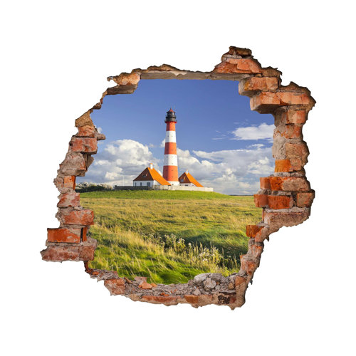 Lighthouse in Schleswig-Holstein Wall Sticker East Urban Home Size: 120cm H x 120cm W