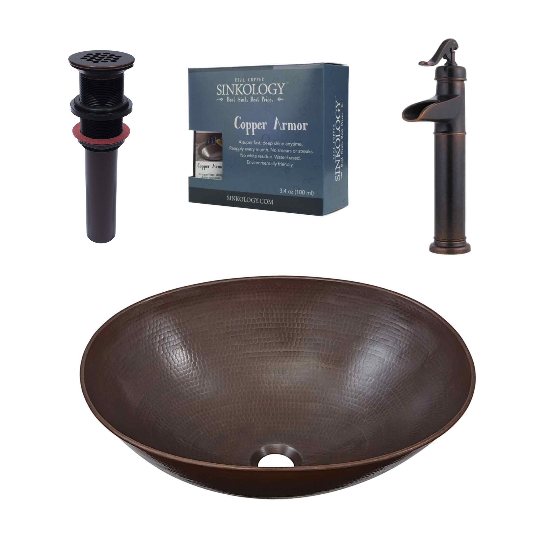 Sinkology Maxwell Metal Oval Vessel Bathroom Sink With Faucet Maxwell Metal Oval Vessel Bathroom Sink