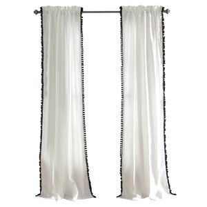 Arianna Solid Sheer Rod Pocket Single Curtain Panel