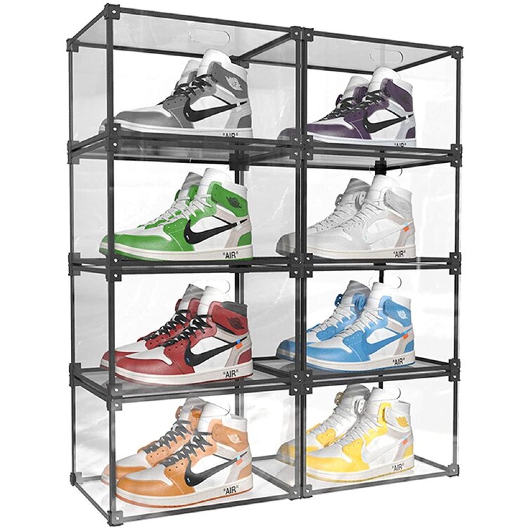 Rebrilliant Sneaker Display Case Clear Shoe Box Stackable Shoe Storage ...