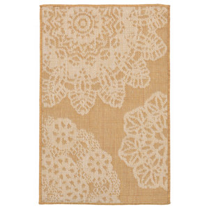 Devondra Crochet Beige/Yellow Indoor/Outdoor Area Rug