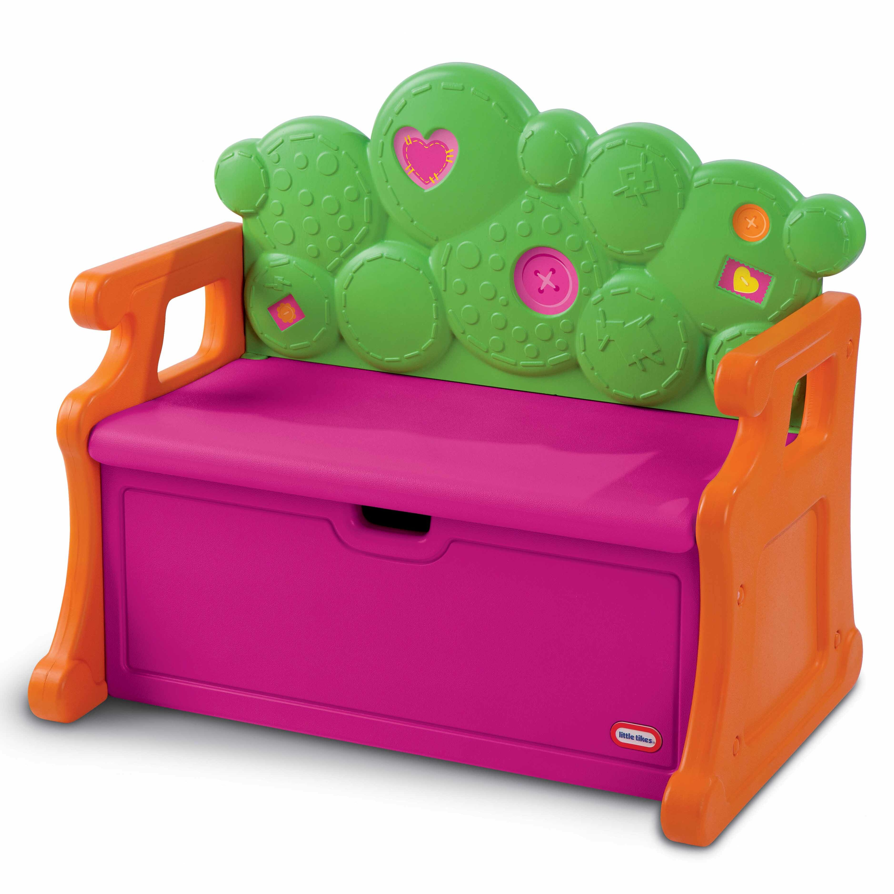 little tikes storage bench pink