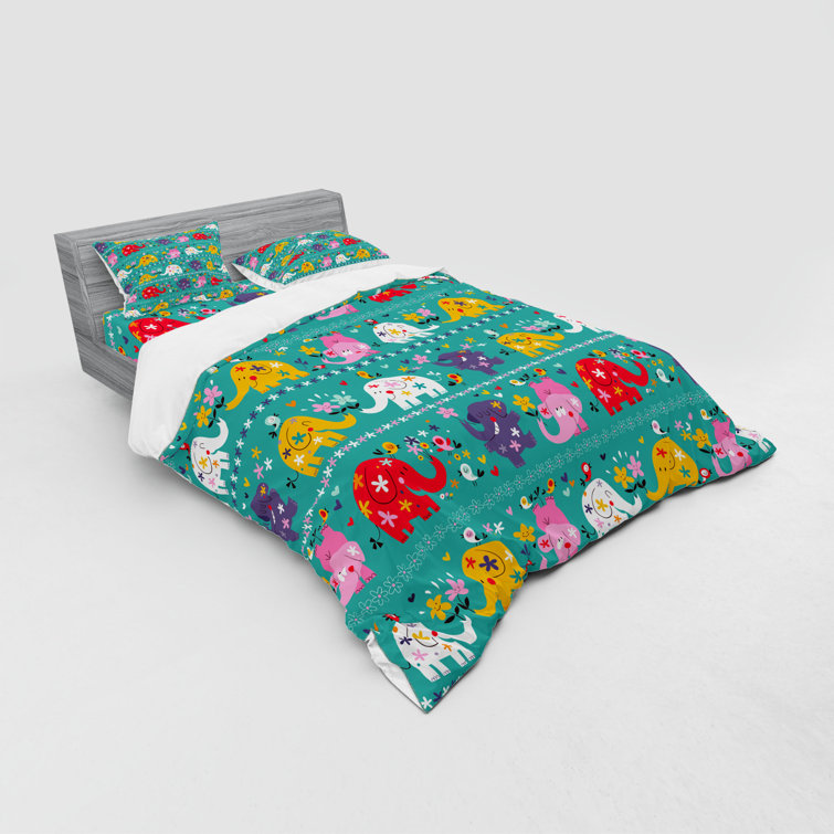 Ambesonne Nature Fitted Sheet Pillow Sham Set Bedding Decor in 4 Sizes