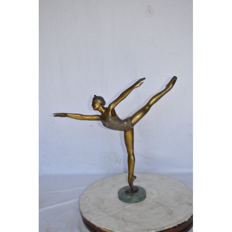 Red Studio® Alan-John Ballerina Dancing Action Bronze Statue | Wayfair