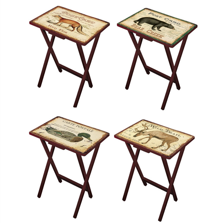 4 tv trays with stand