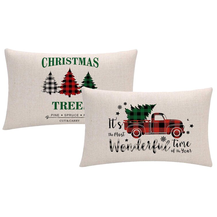 Rectangle Christmas Pillow Case Sofa Waist Throw Cushion Cover Home Decor Gifts 