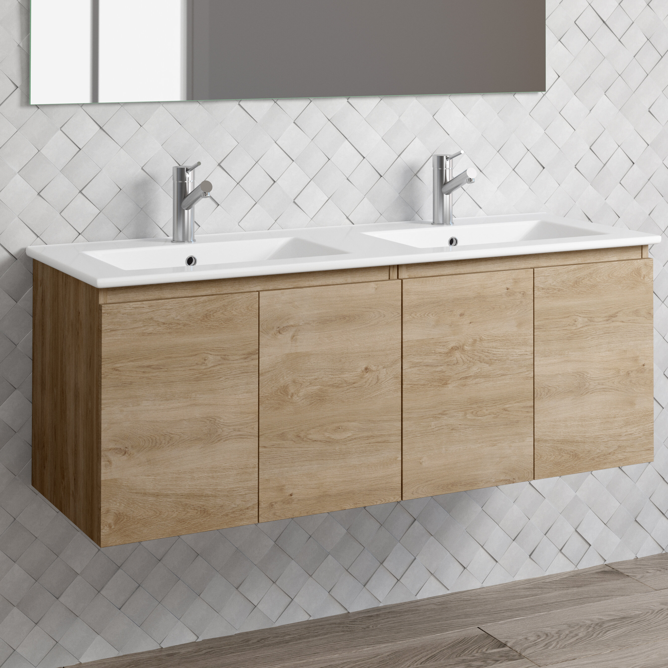 Ivy Bronx Jasso 46 Wall Mounted Double Bathroom Vanity Set Wayfair