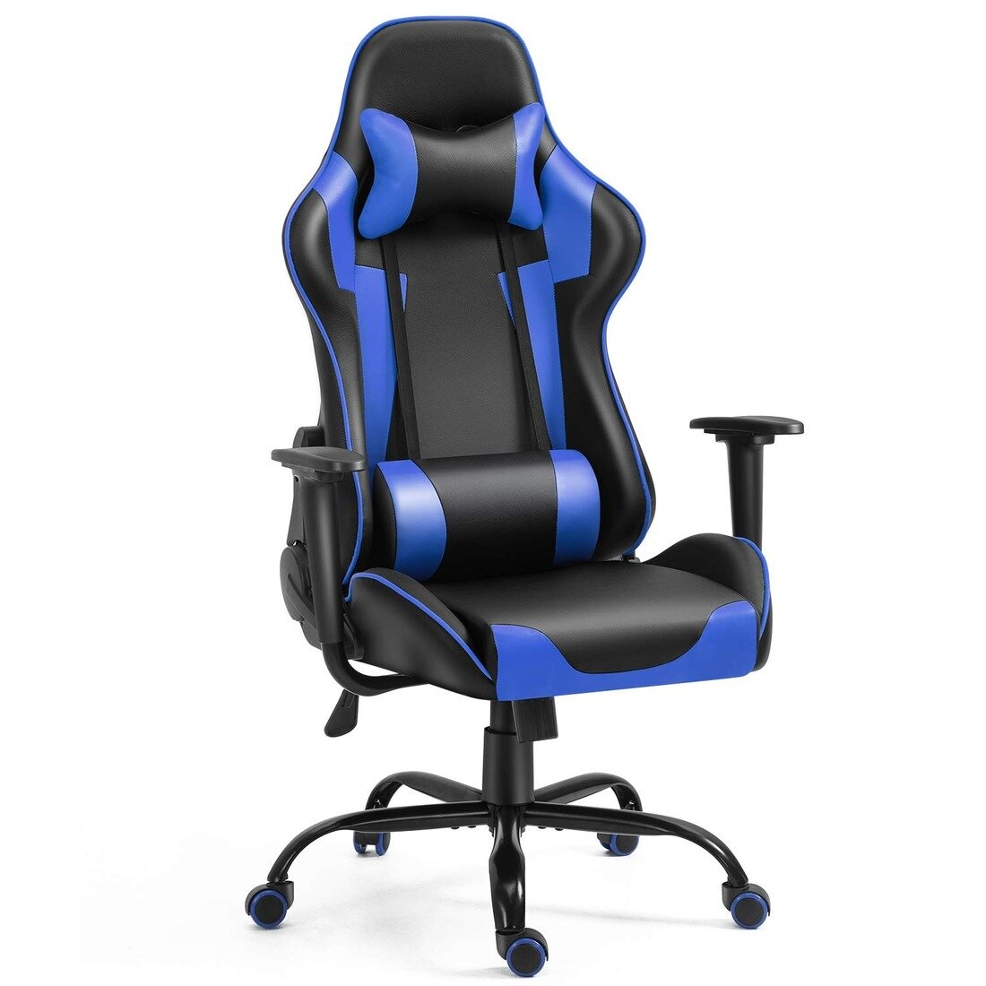 Gaming Chair Racing Computer Game High PU Leather with Headrest and Lumbar Pillow Ergonomic