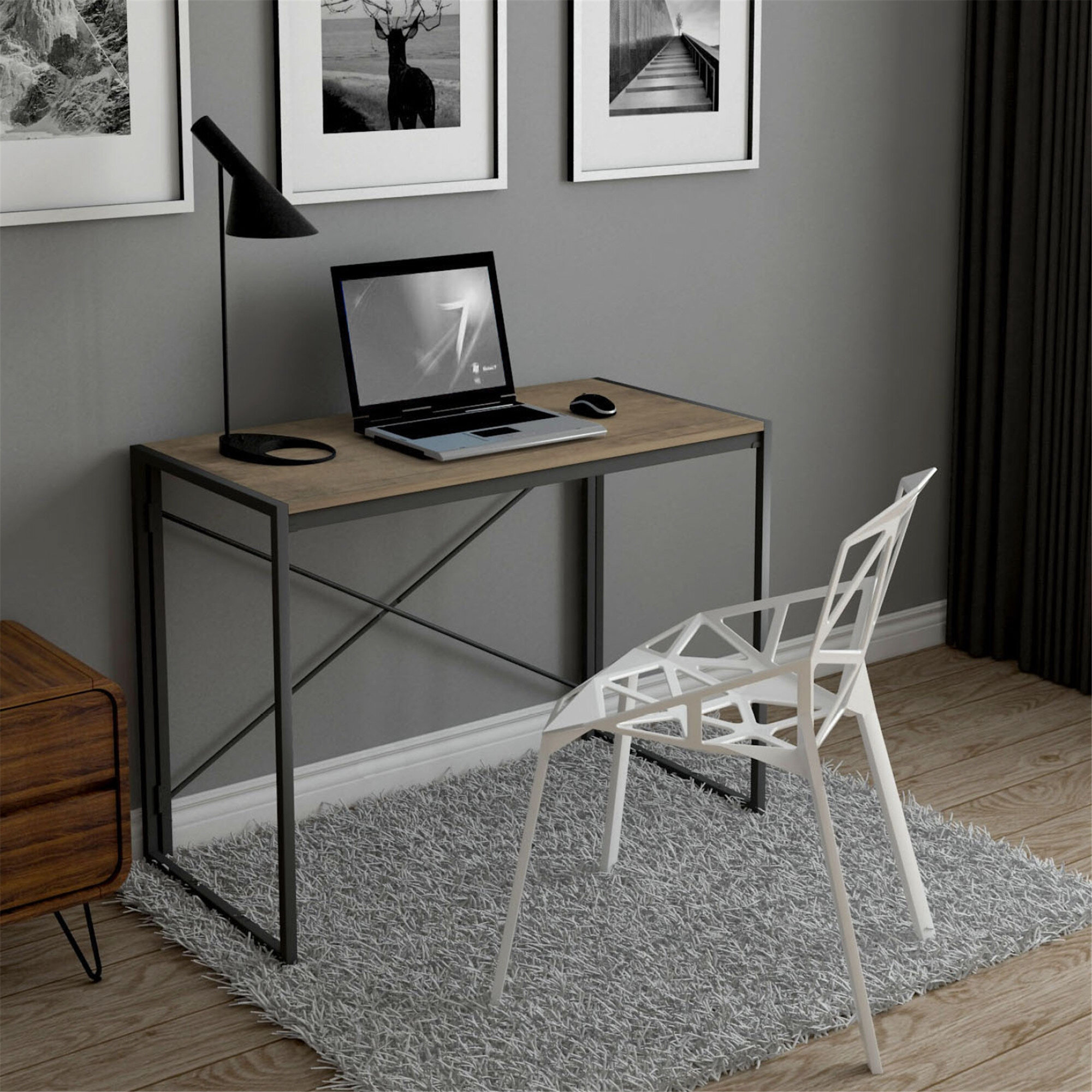 Modern Computer Desk Study Writing Desk Home Office Small Spaces PC Laptop Table 