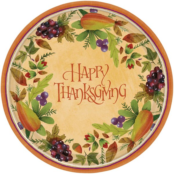 Amscan Autumn Thanksgiving Medley Paper Dessert Plate | Wayfair