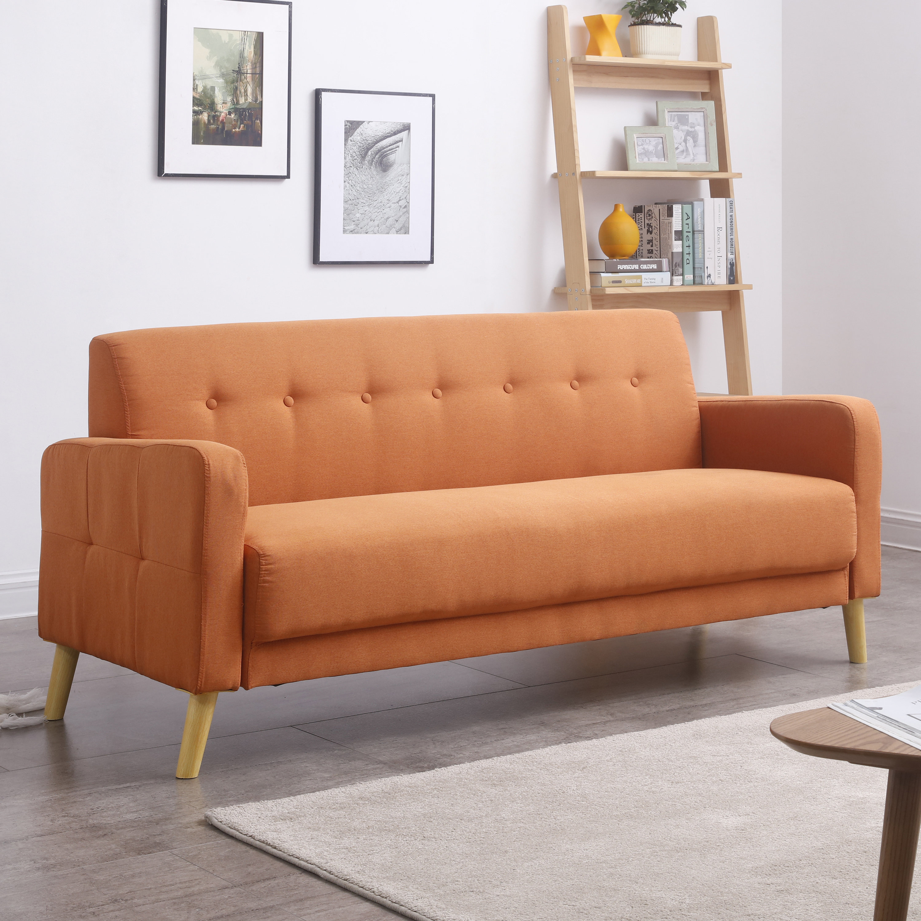 Cagle Mid Century With Stylish On Tufted Back Sofa