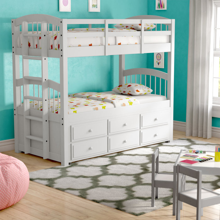 Octavius Twin Bunk Bed With Trundle And Drawers Octavius Twin Bunk Bed With Trundle And Drawers