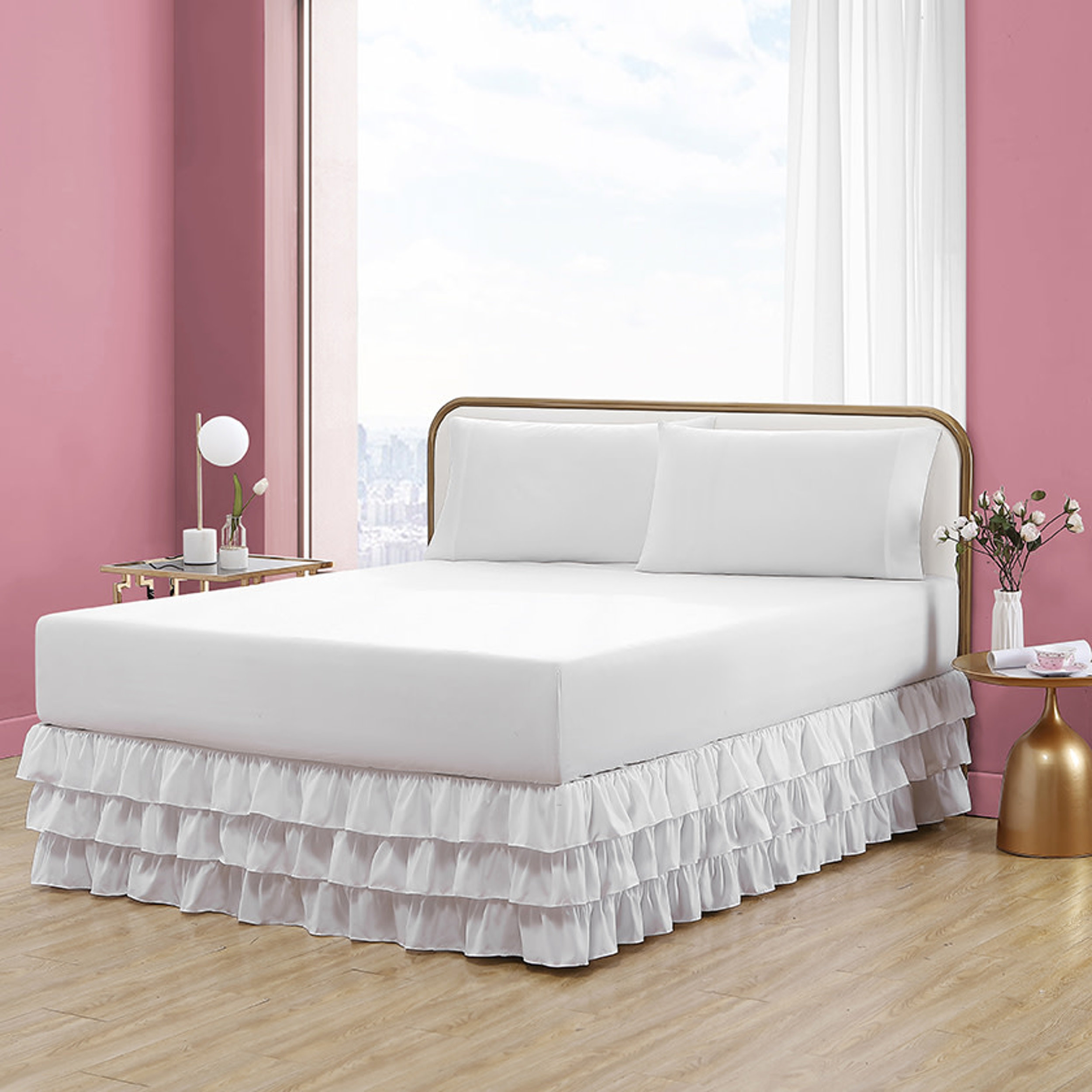 Betsey Johnson Solid White Ruffled Bed Skirt | Wayfair