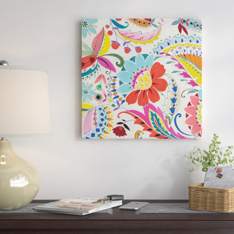 East Urban Home Boho Paisley Ii Painting Print On Wrapped Canvas