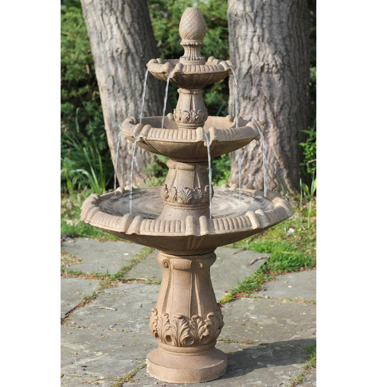Northlight Polystone Traditional 3 Tier Leaf Outdoor Water Fountain Reviews Wayfair
