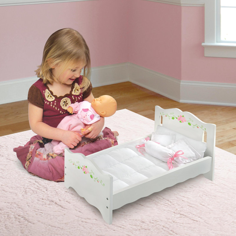 badger basket white rose doll high chair